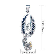 Alighting breakthrough of the Mythical Phoenix Silver and Gold Pendant MPD5680