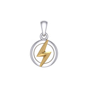 Zeus God Lightning Bolt Silver and Gold Pendant MPD5902