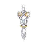 Celtic Goddess of Infinite Universe Silver and Gold Pendant MPD5931