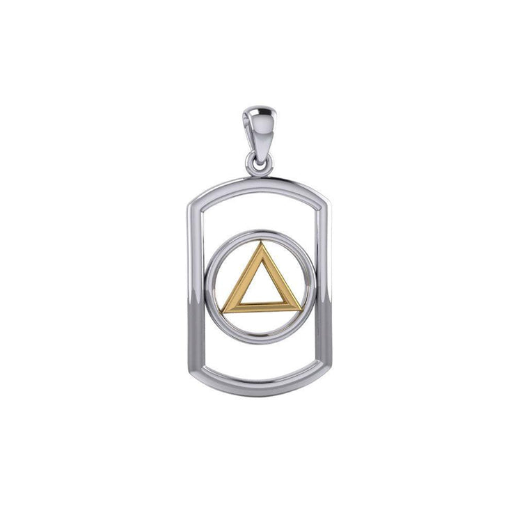 Recovery Silver with 14K Gold Accent Pendant MPD6049