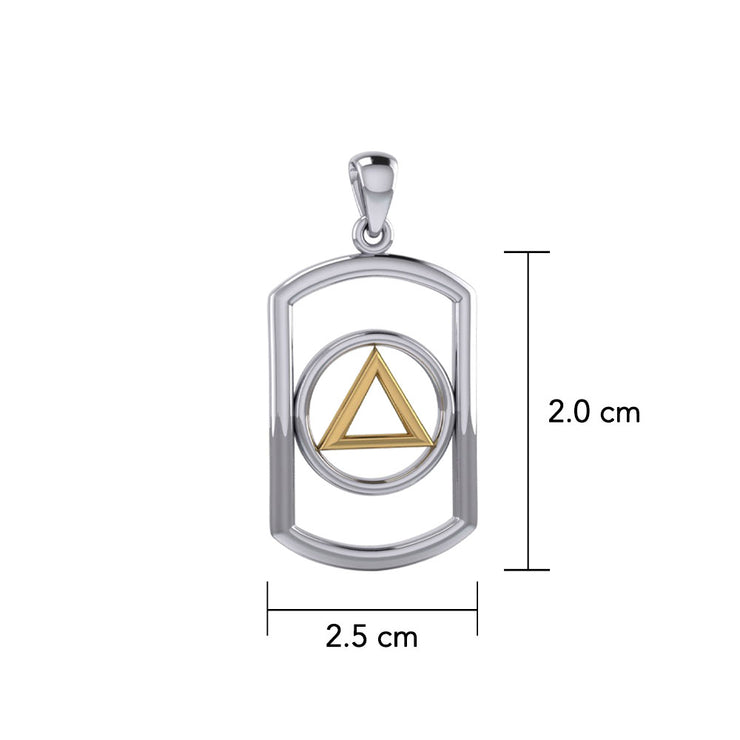 Recovery Silver with 14K Gold Accent Pendant MPD6049