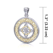 Celtic Knotwork Sterling Silver Pendant Jewelry with Gold accent MPD728