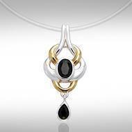 Black Magic Interwoven Silver & Gold Pendant MPD816