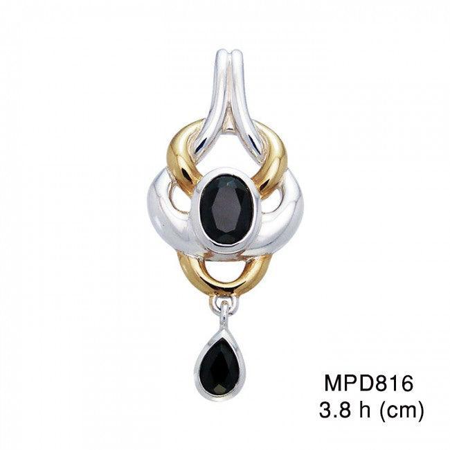 Black Magic Interwoven Silver & Gold Pendant MPD816