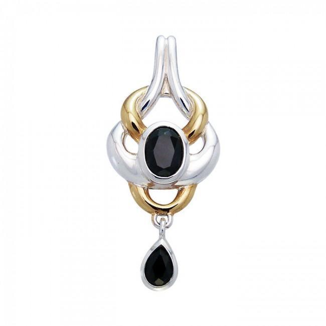 Black Magic Interwoven Silver & Gold Pendant MPD816