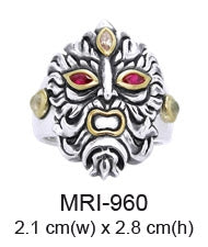 Silver and Gold Green Man Ring MRI960