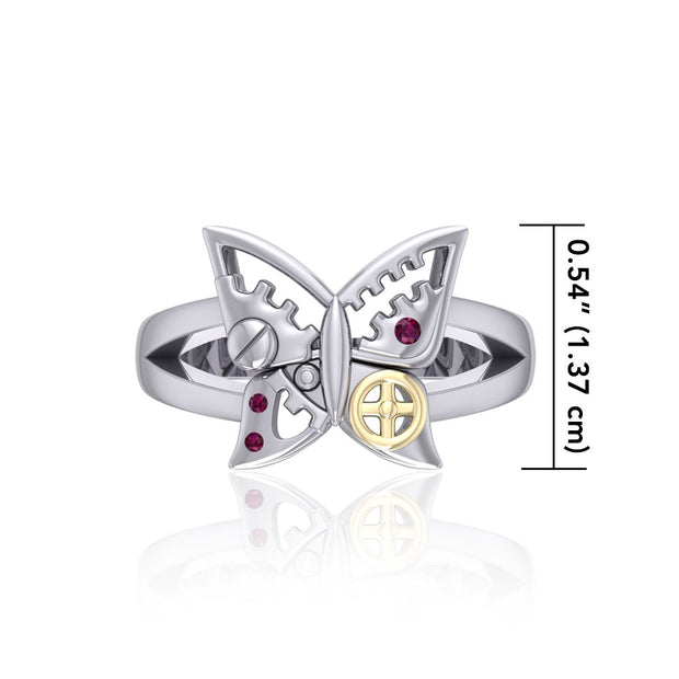 Butterfly Steampunk Silver and Gold Accent MRI1262