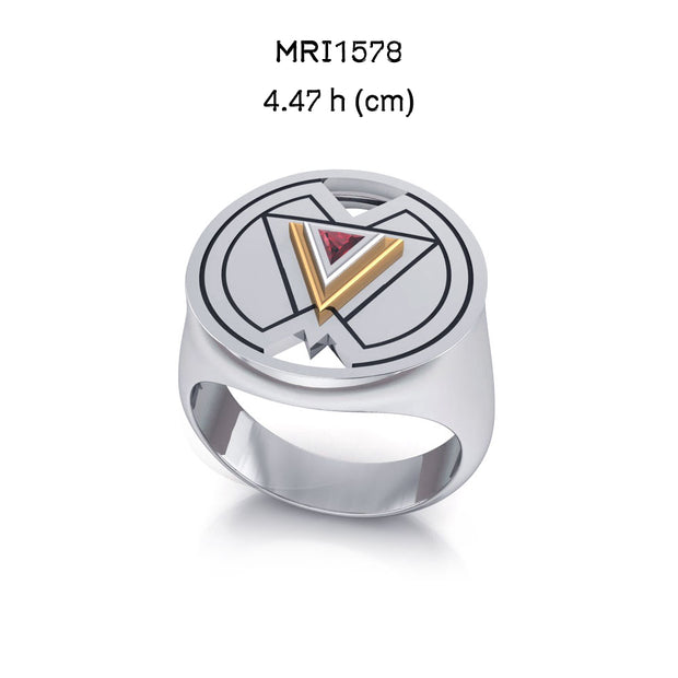 Symbols of Femininity Sterling Silver and Gold Ring MRI1578