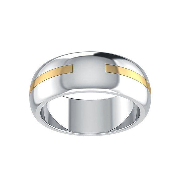 Words That Matter Gold Accented on Silver Ring MRI1648 Custom Word Ring
