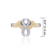 Angel Wings with Infinity Silver and Gold Accent Ring MRI1711