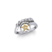 Silver and Gold Vermeil Broomstick Ring MRI355 Ring