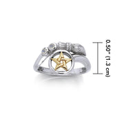 Silver and Gold Vermeil Broomstick Ring MRI355 Ring