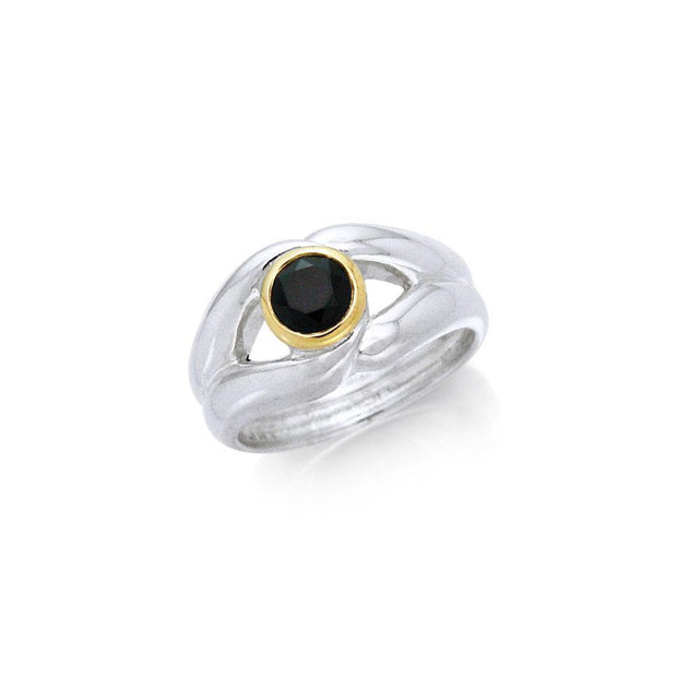 Black Magic Marquis Silver & Gold Ring MRI460