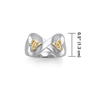 Danu Silver and Gold Celtic Knotwork Ring MRI599