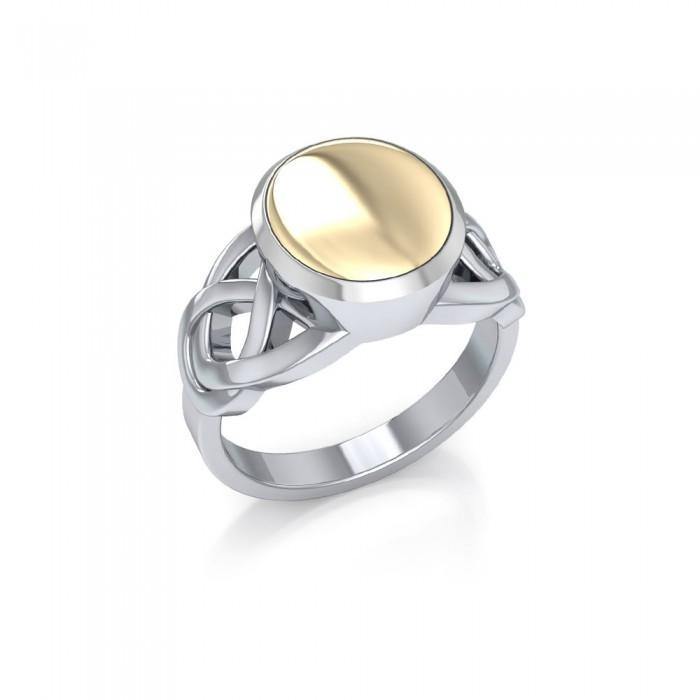 Danu Silver and Gold Celtic Knotwork Ring MRI601