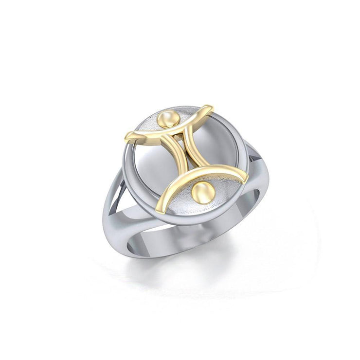 We Are All One Silver and Gold Ring MRI627 Ring