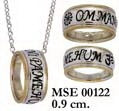 Empowering Words Om Mani Pame Hum Silver and Gold Ring Set MSE122