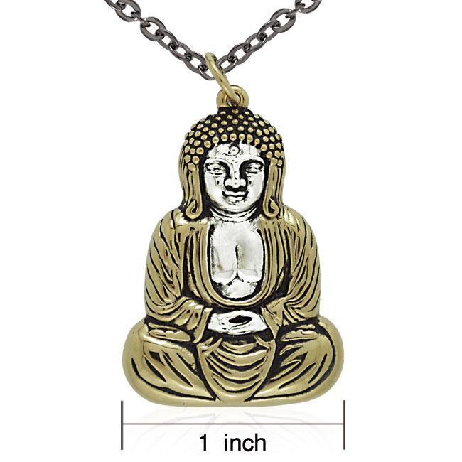 Silver and Gold Sitting Buddha Pendant and Chain Set by Amy Zerner MSE464