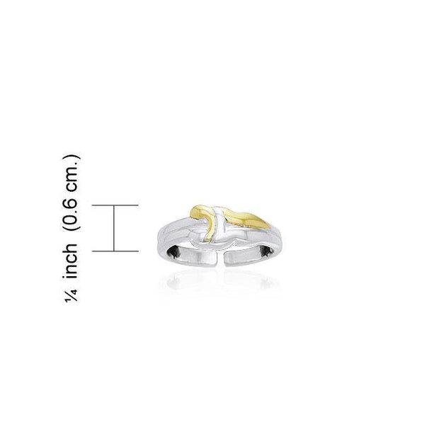Venus and Mars Silver and Gold Plated Toe Ring MTR060