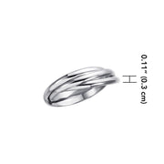 Thin Three Roll Silver Ring NR011