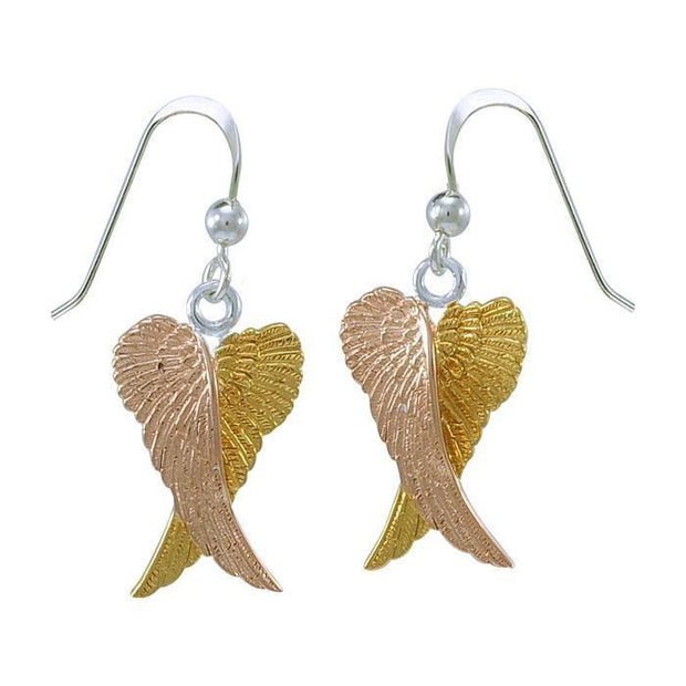 Angel Wings Three Tone Earrings OER928