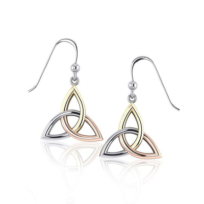 Celtic Knotwork Three Tone Triquetra Earrings OTE128 Earrings