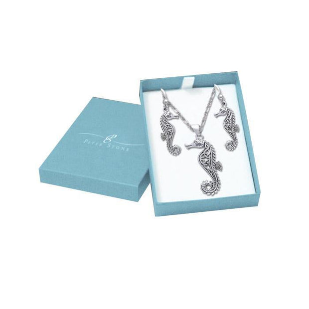 Uniquely Beautiful as a Seahorse ~ Sterling Silver Jewelry SET006