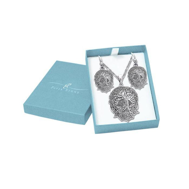 We are the Tree of Life Silver Pendant Chain and Earrings Box Set SET008
