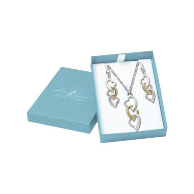 Joy of Hearts ~ Earrings and Necklace Sterling Silver Jewelry SET025