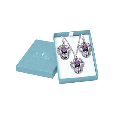 Sterling Silver Vines Pendant Chain and Earrings Box Set SET048