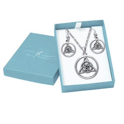 The Druid Amulet Pendant Earrings with Free Chain Jewelry Gift Box Set SET062