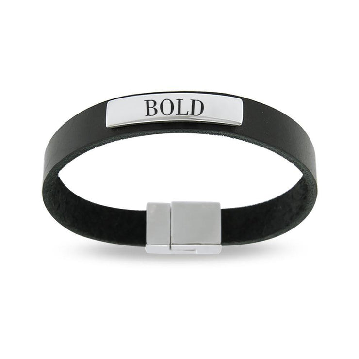Small Leather Bracelet with Words That Matter TBA197 Bangle