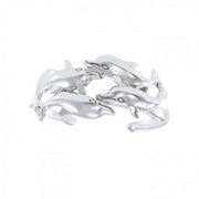 Dolphins Sterling Silver cuff Bracelet TBA192