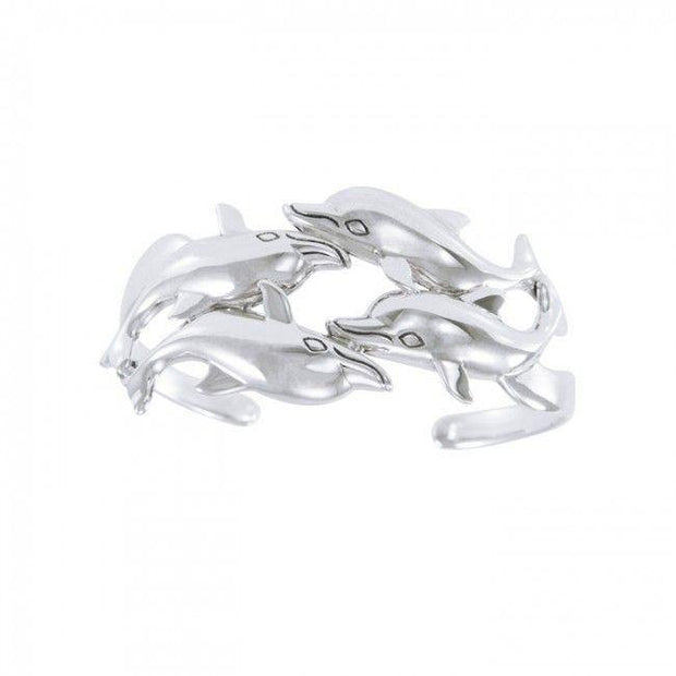 Dolphins Sterling Silver cuff Bracelet TBA192 Bracelet
