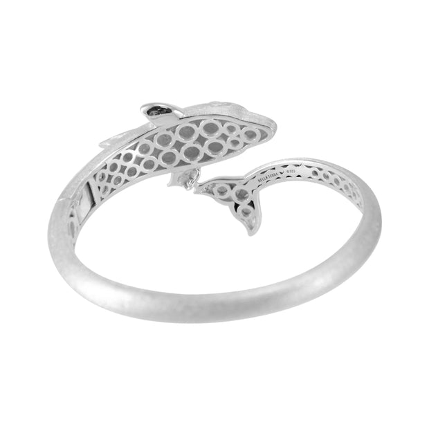 Dolphins Sterling Silver Cuff Bracelet with Locking System TBA274