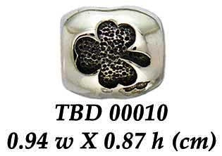 Custom your own jewelry in Sterling Silver Round Shamrock Bead TBD010