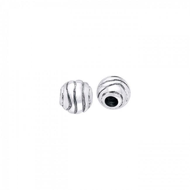 Round Swirl Silver Bead TBD003