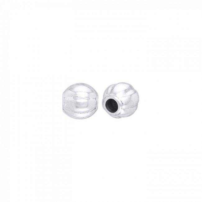 Round Fluted Silver Bead TBD004