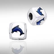 Square Dolphin Silver Bead TBD033