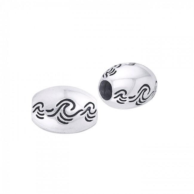 Round Wave Silver Bead TBD040