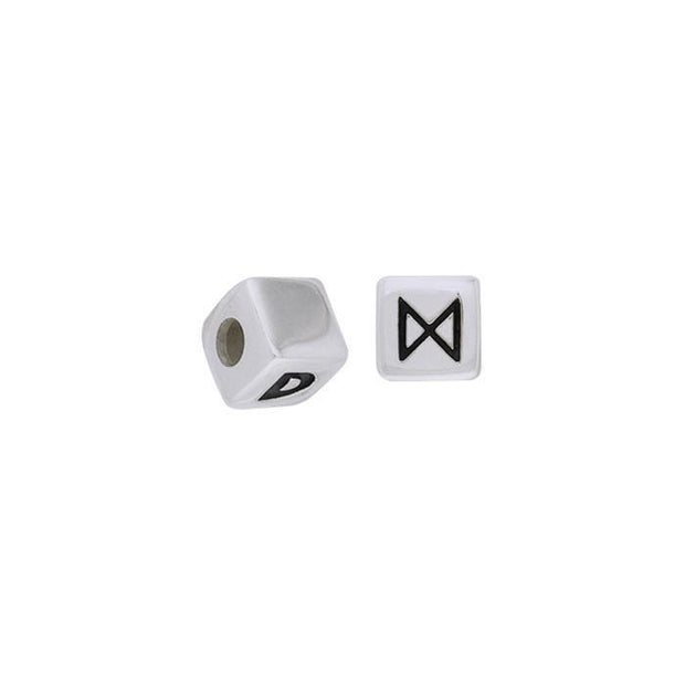 Letter D Rune Silver Bead TBD055