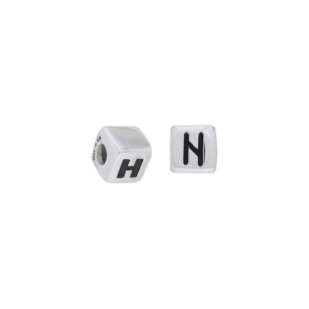 Letter H Rune Silver Bead TBD059