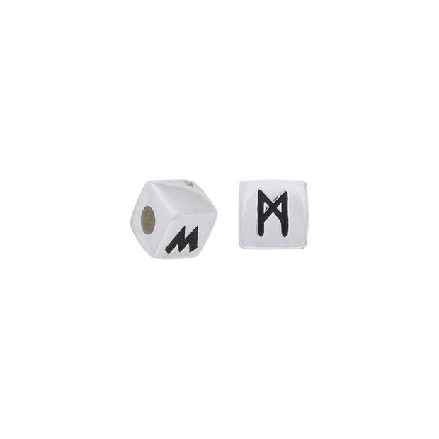 Letter M Rune Silver Bead TBD064