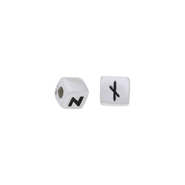 Letter N Rune Silver Bead TBD065