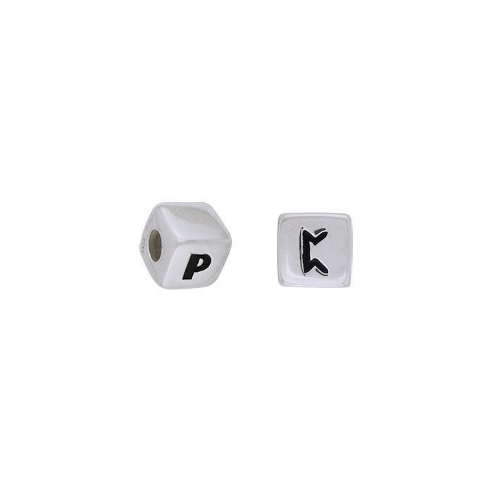 Letter P Rune Silver Bead TBD067