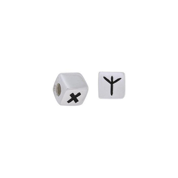 Letter X Rune Silver Bead TBD075