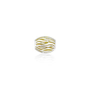 Oval Waves Silver Bead with Enamel Accents TBD089 Bead
