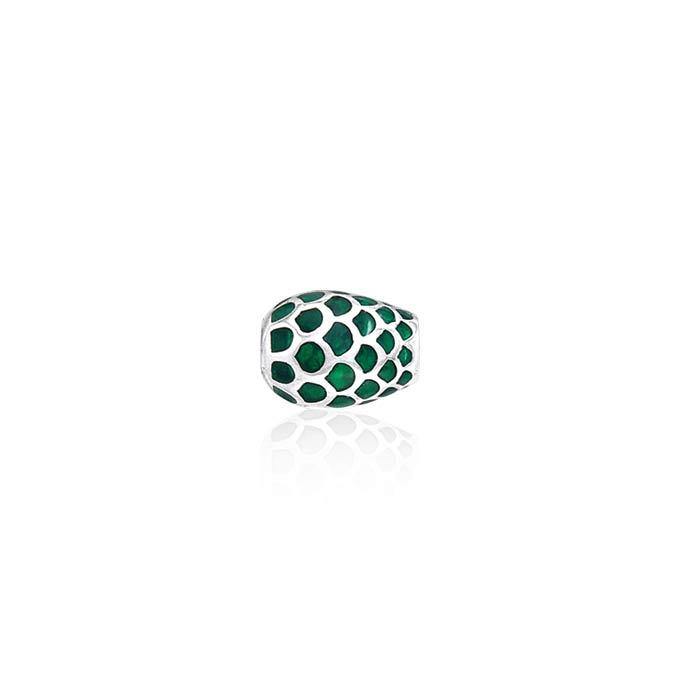 Oval Patterned Bead with Enamel TBD091 Bead