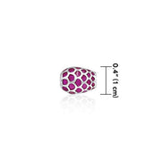 Oval Patterned Bead with Enamel TBD091 Bead