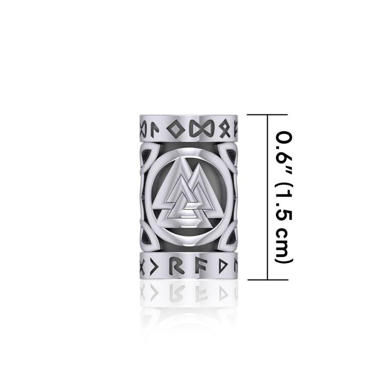 Norse Viking Valknut in Circle with Rune Symbol and Celtic Silver Bead TBD368 - Peter Stone Wholesale